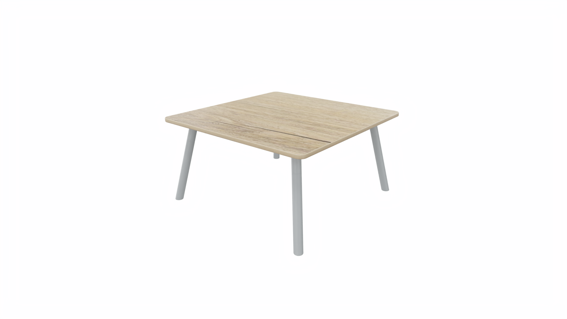 Bijzettafel vierkant/recht 8111 - 80 x 80 cm. - Alu - Eiken YT49a - Aluminium afbeelding