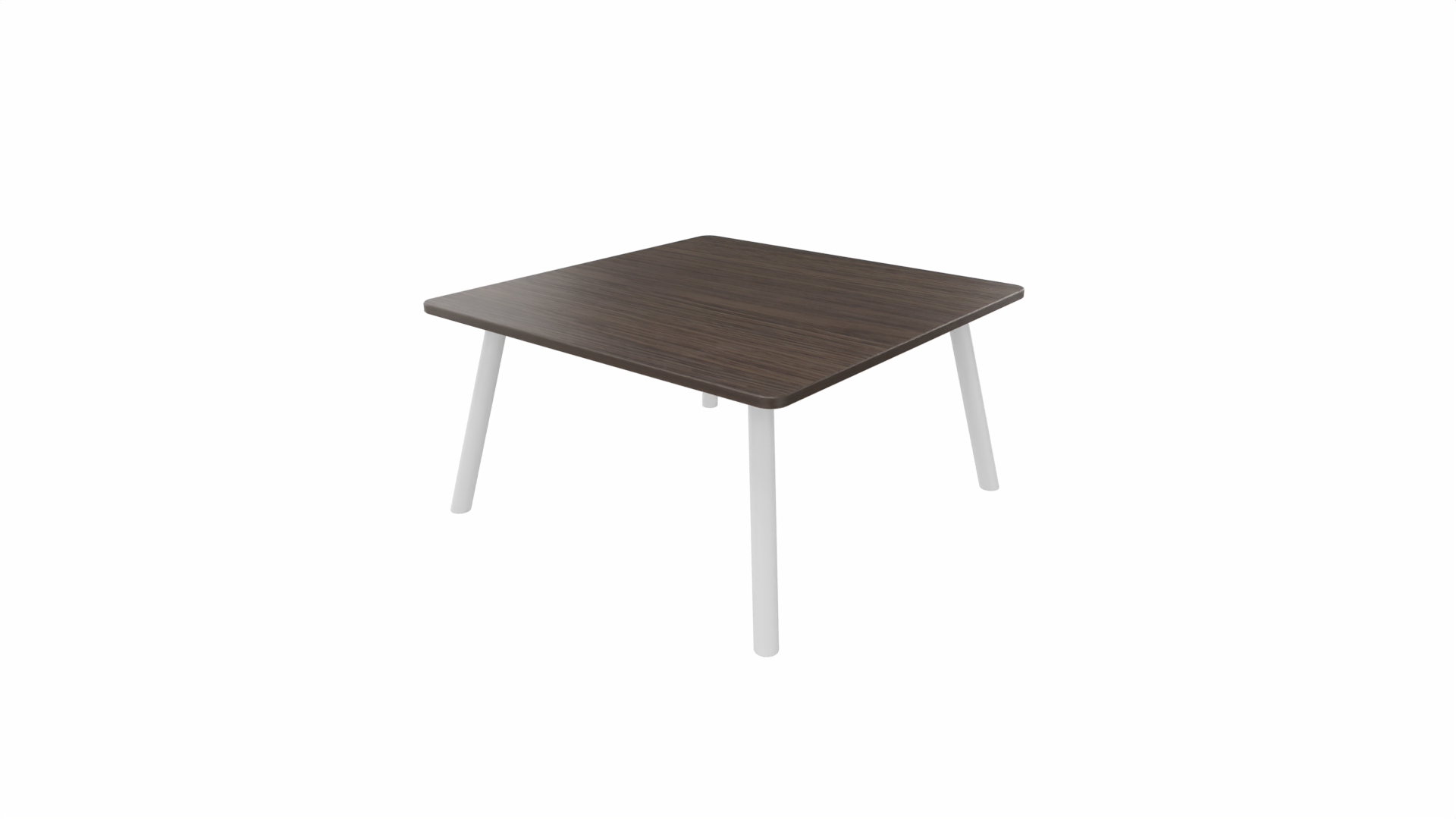 Bijzettafel vierkant/recht 8111 - 80 x 80 cm. - Wit - Eiken donker - Wit afbeelding