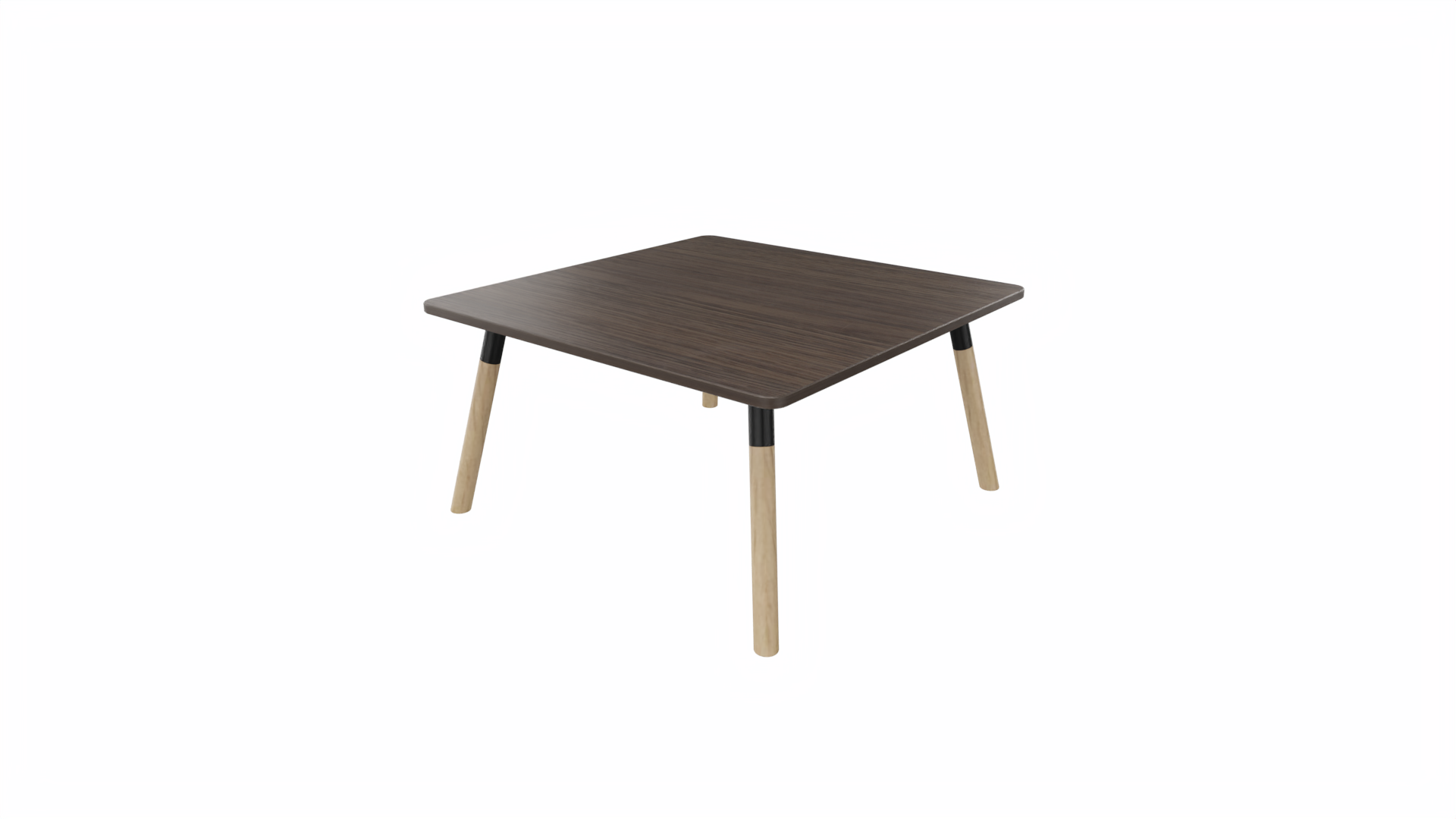Bijzettafel vierkant/recht 8111 - 80 x 80 cm. - Zwart - Eiken donker - Beuken naturel afbeelding