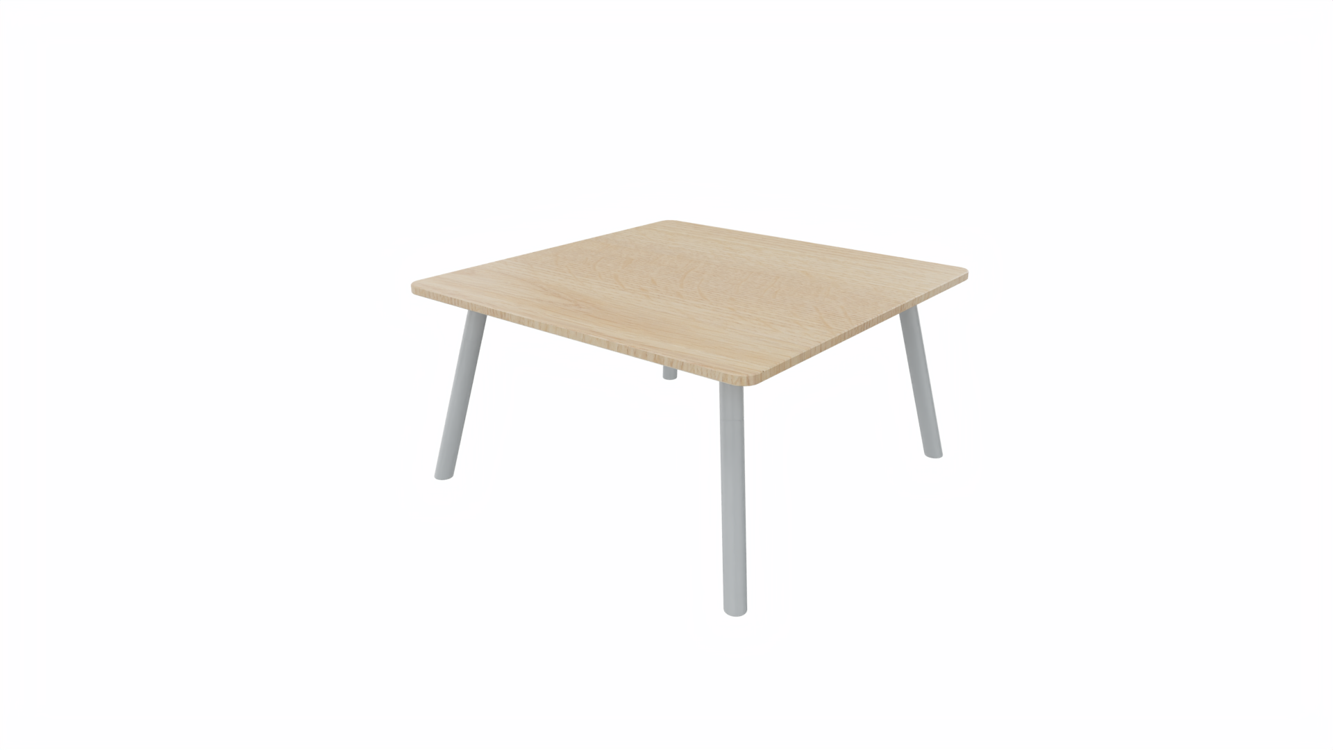 Bijzettafel vierkant/recht 8111 - 80 x 80 cm. - Alu - Eiken licht - Aluminium afbeelding