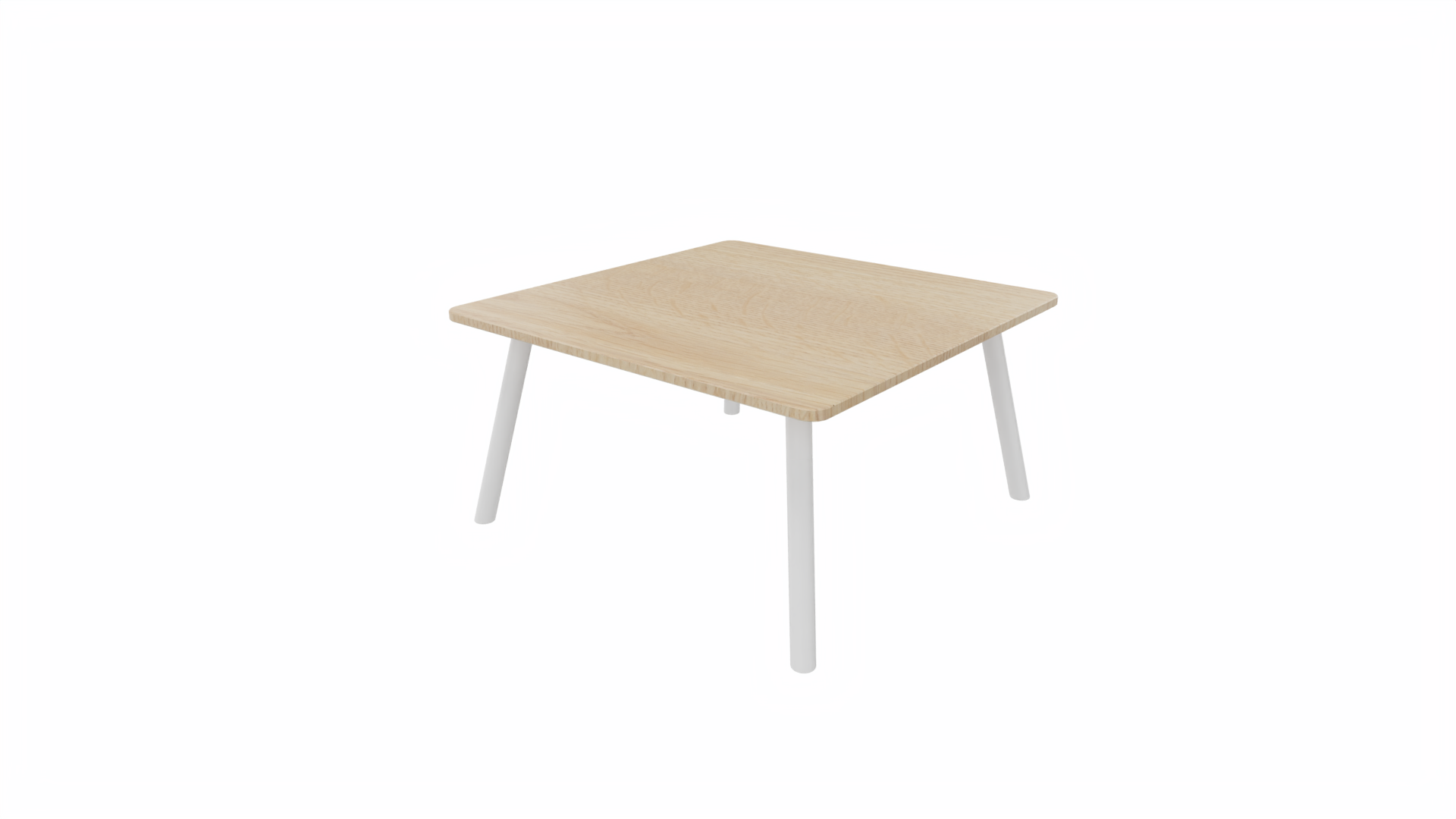 Bijzettafel vierkant/recht 8111 - 80 x 80 cm. - Wit - Eiken licht - Wit afbeelding