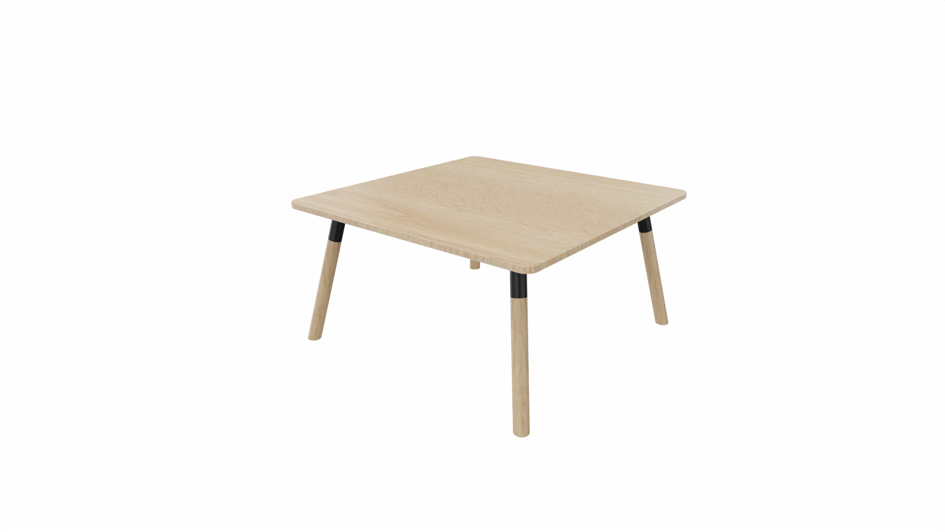 Bijzettafel vierkant/recht 8111 - 80 x 80 cm. - Zwart - Eiken licht - Beuken naturel afbeelding