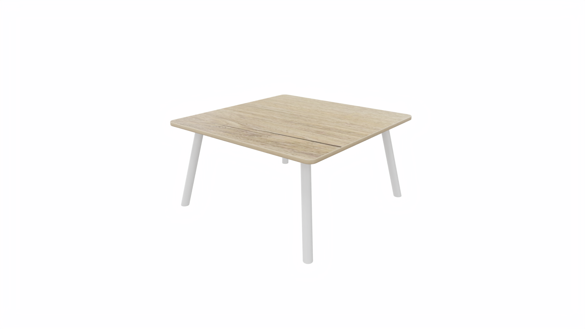 Bijzettafel vierkant/recht 8111 - 80 x 80 cm. - Wit - Eiken YT49a - Wit afbeelding