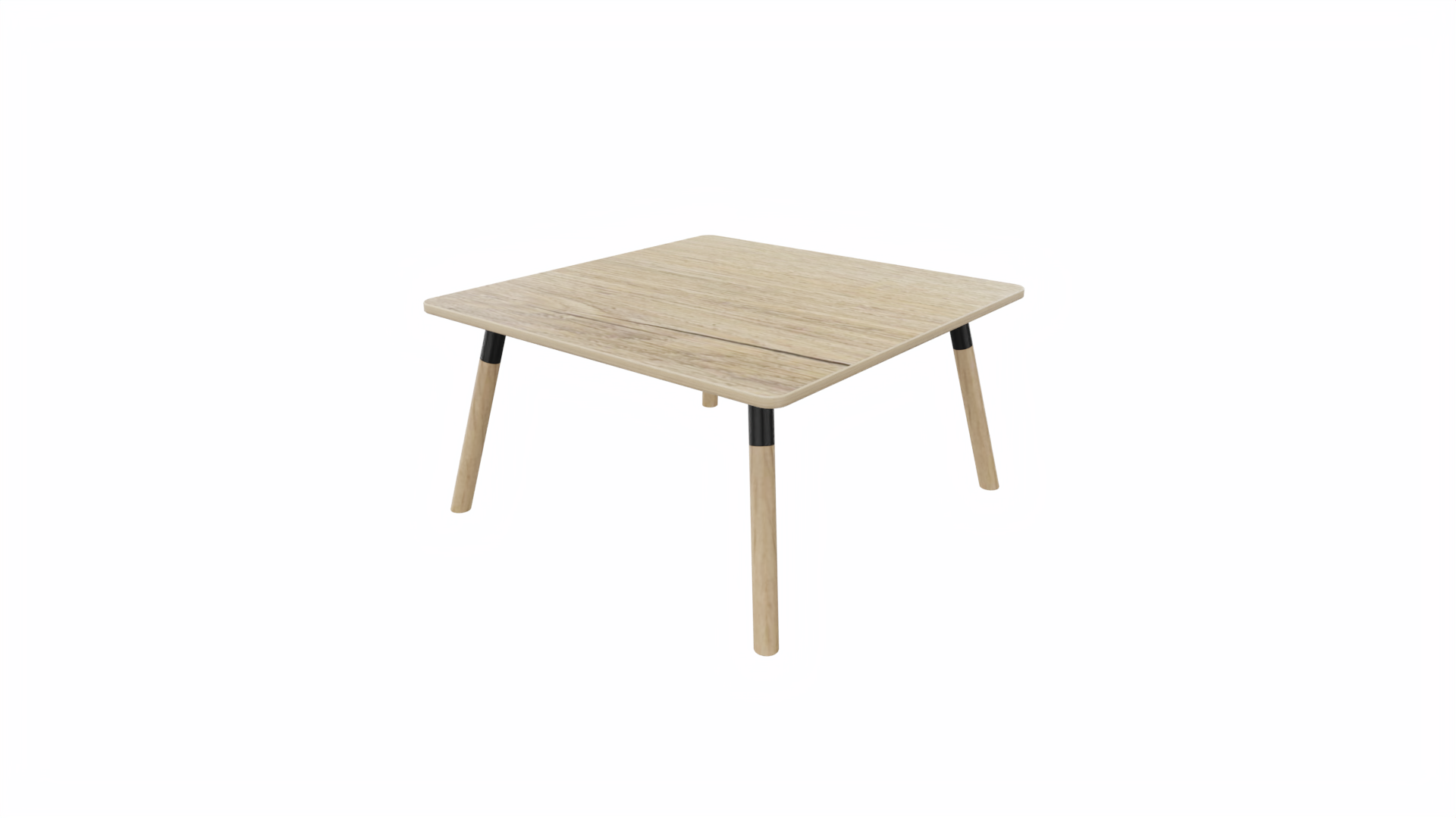 Bijzettafel vierkant/recht 8111 - 80 x 80 cm. - Zwart - Eiken YT49a - Beuken naturel afbeelding