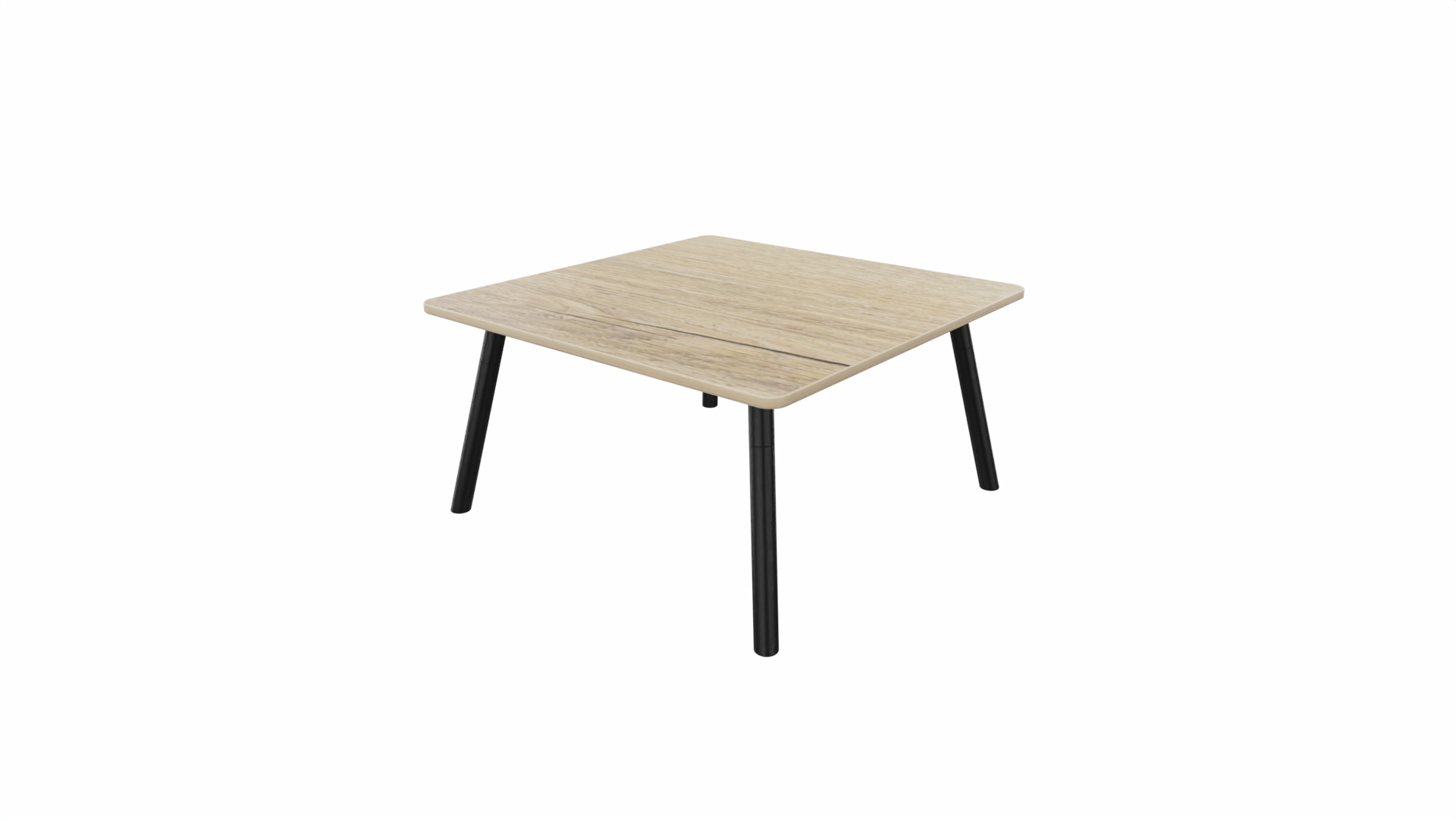 Bijzettafel vierkant/recht 8111 - 80 x 80 cm. - Zwart - Eiken YT49a - Zwart afbeelding