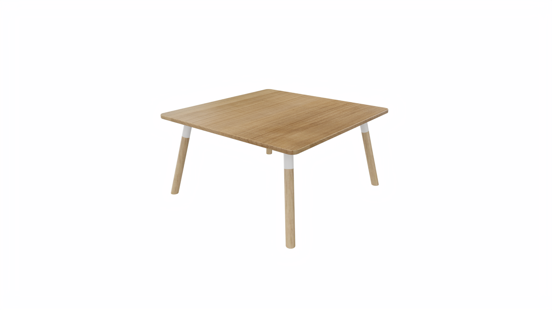 Bijzettafel vierkant/recht 8111 - 80 x 80 cm. - Wit - Toscaans noten - Beuken naturel afbeelding