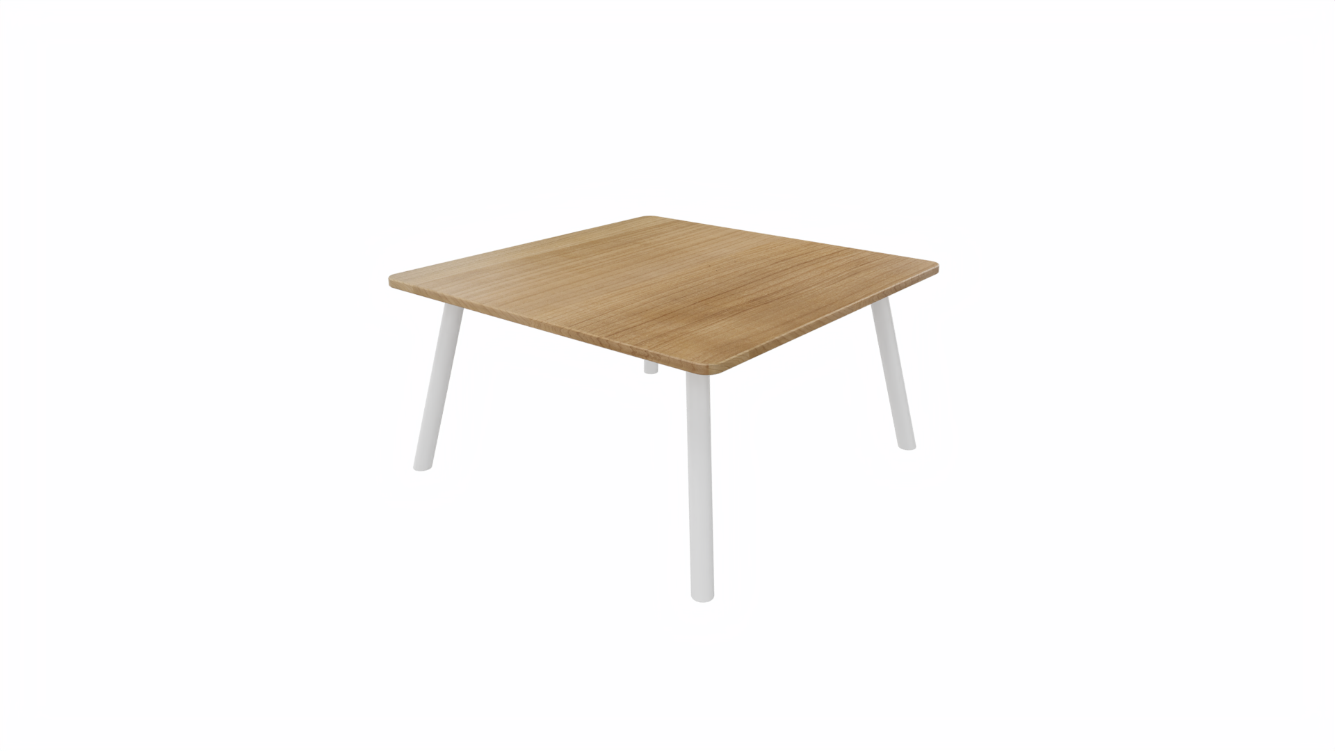 Bijzettafel vierkant/recht 8111 - 80 x 80 cm. - Wit - Toscaans noten - Wit afbeelding