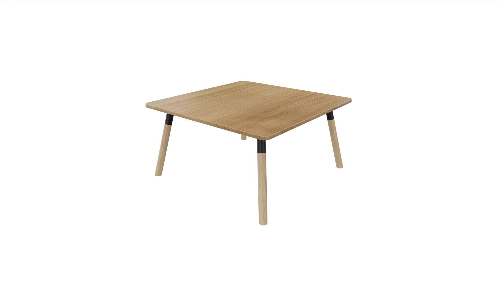 Bijzettafel vierkant/recht 8111 - 80 x 80 cm. - Zwart - Toscaans noten - Beuken naturel afbeelding
