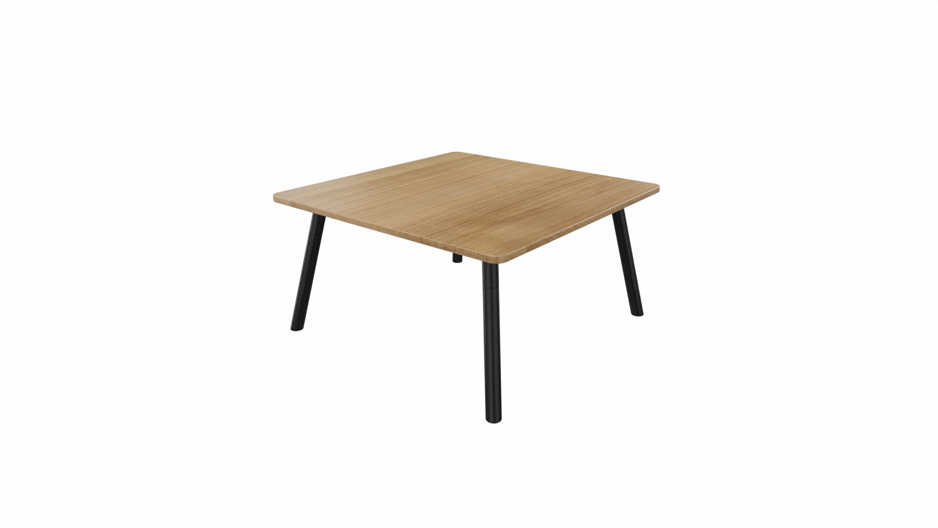 Bijzettafel vierkant/recht 8111 - 80 x 80 cm. - Zwart - Toscaans noten - Zwart afbeelding