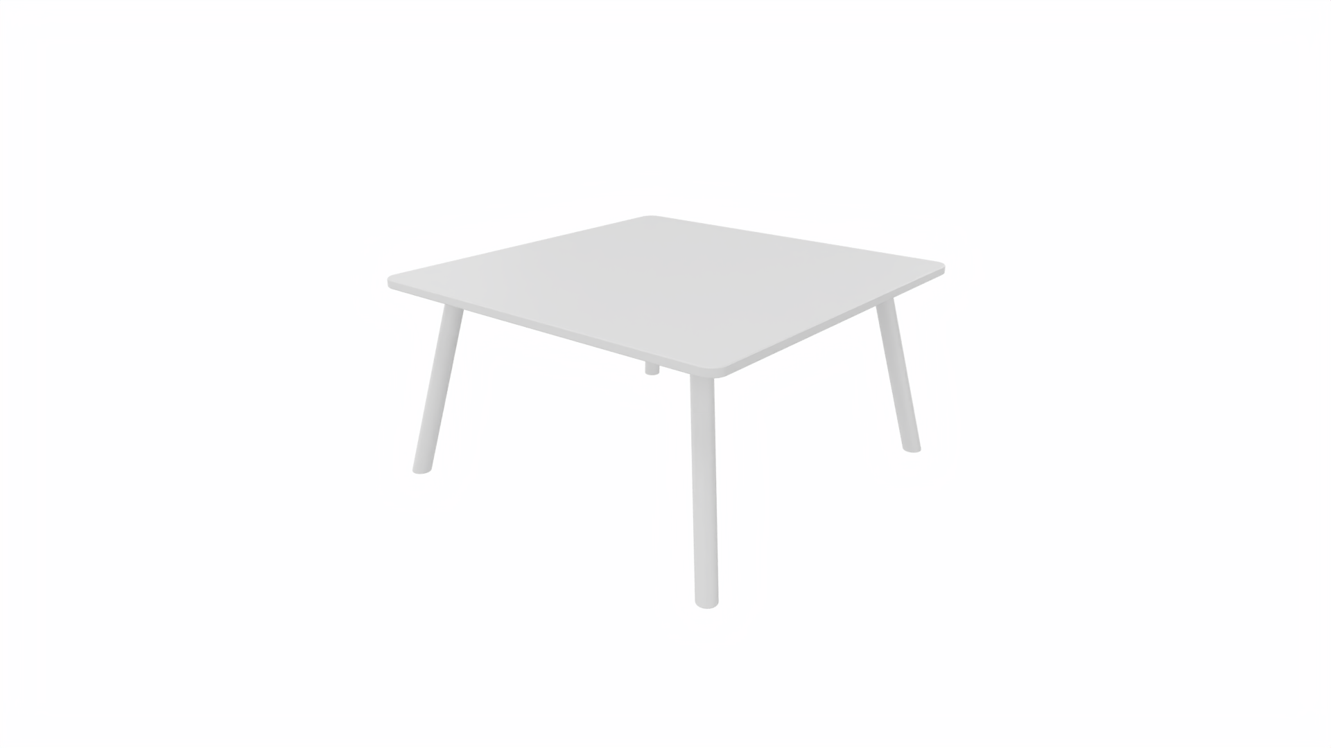 Bijzettafel vierkant/recht 8111 - 80 x 80 cm. - Wit - Wit - Wit afbeelding