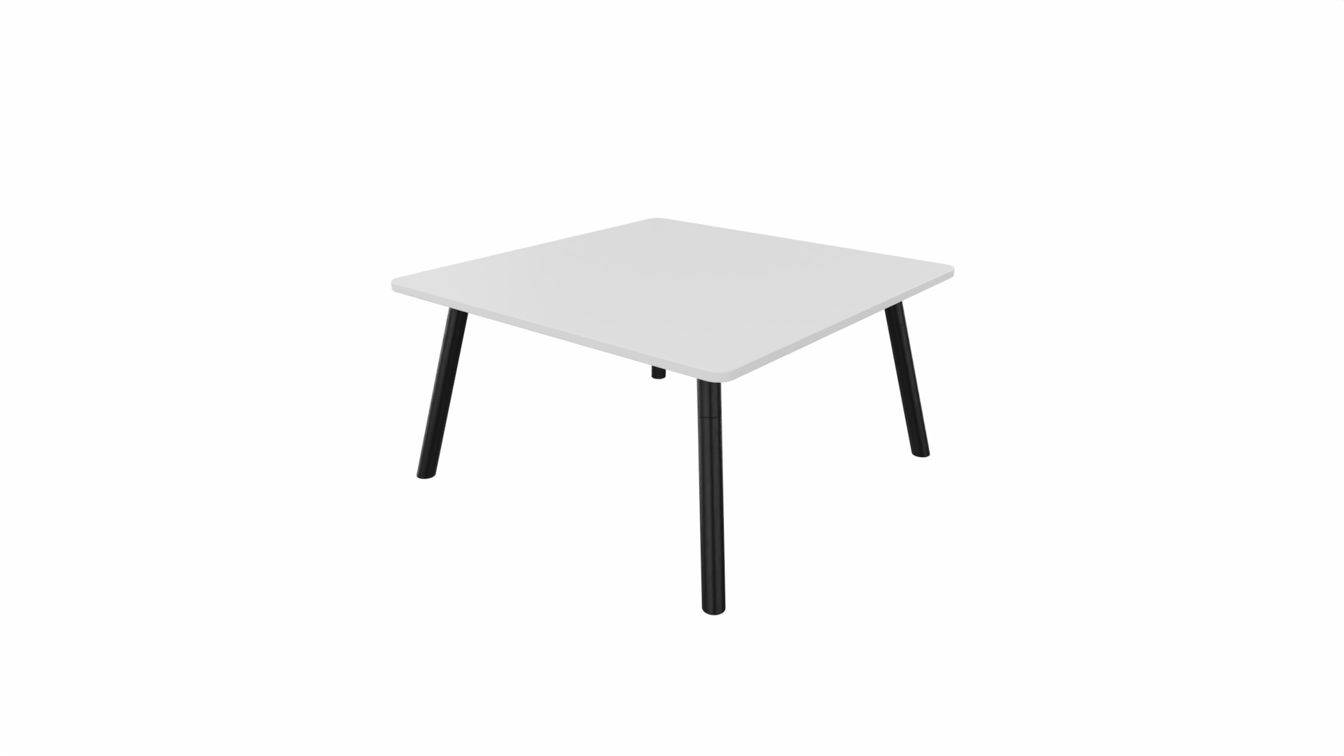 Bijzettafel vierkant/recht 8111 - 80 x 80 cm. - Zwart - Wit - Zwart afbeelding