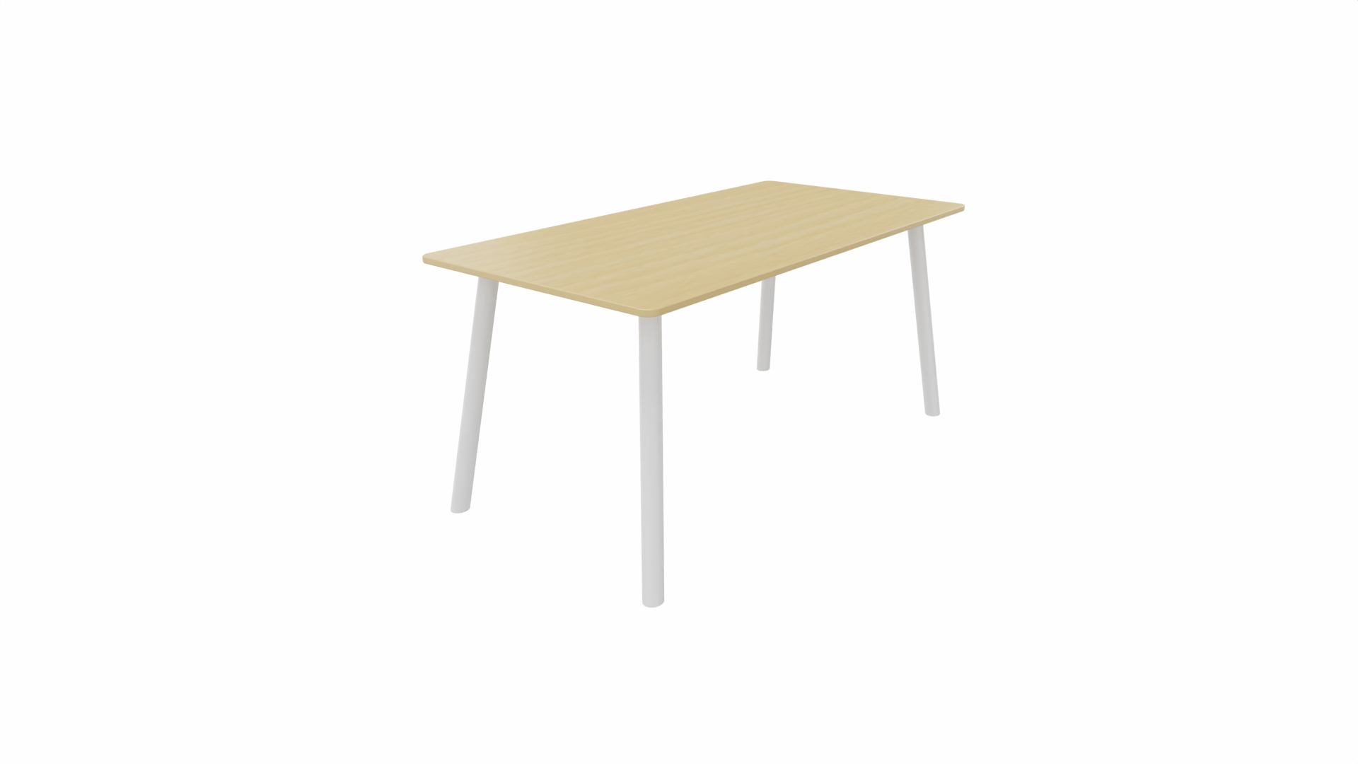 Tafel 8711 recht - 200 x 80 cm. - Wit - Beuken - Wit afbeelding