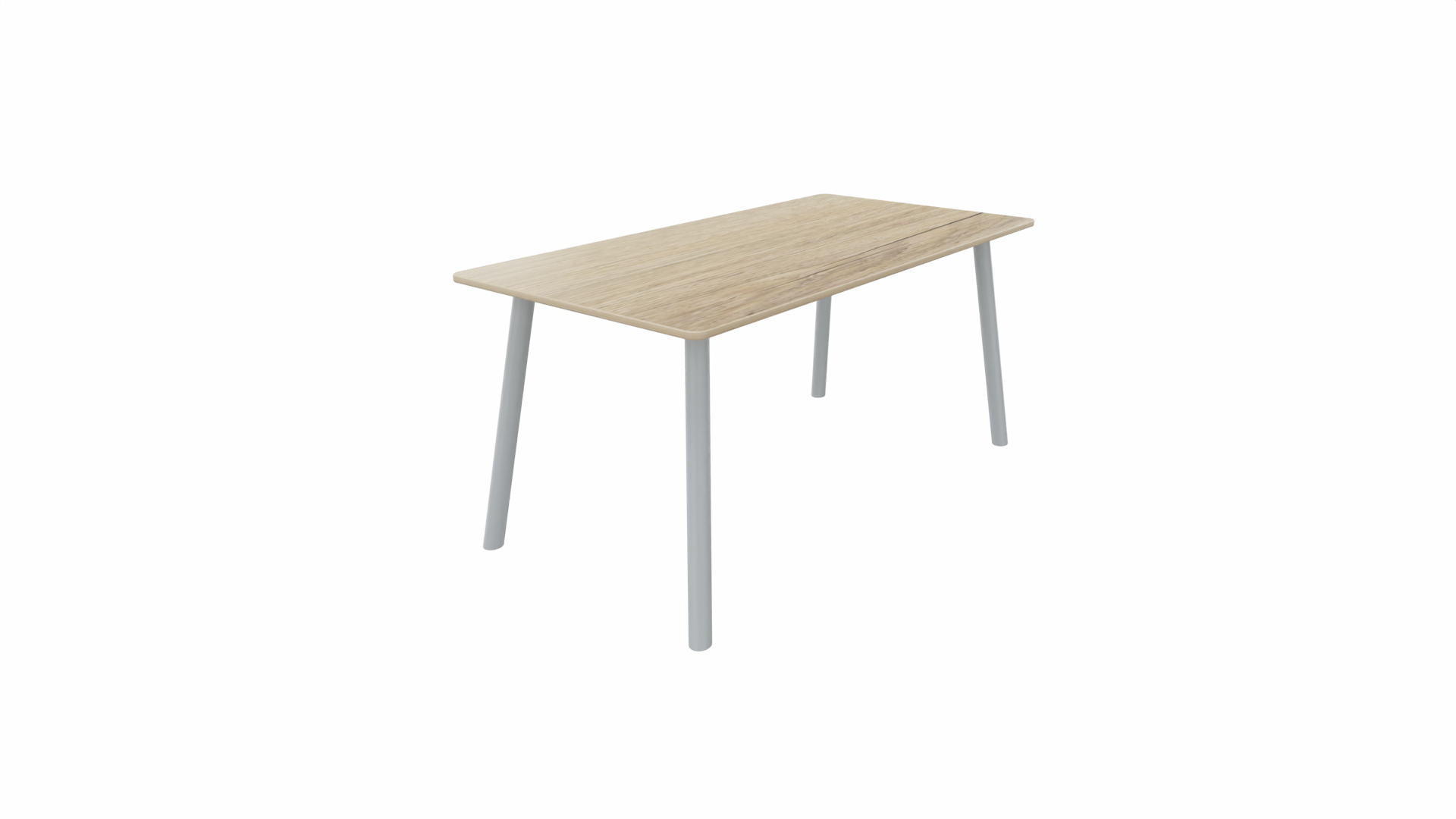 Tafel 8711 recht - 200 x 80 cm. - Alu - Eiken YT49a - Aluminium afbeelding