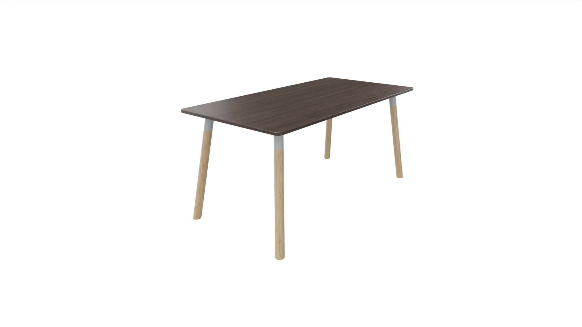 Tafel 8711 recht - 140 x 80 cm. - Alu - Eiken donker - Beuken naturel afbeelding