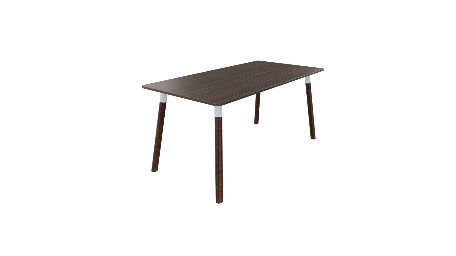 Tafel 8711 recht - 200 x 80 cm. - Wit - Eiken donker - Beuken wenge afbeelding