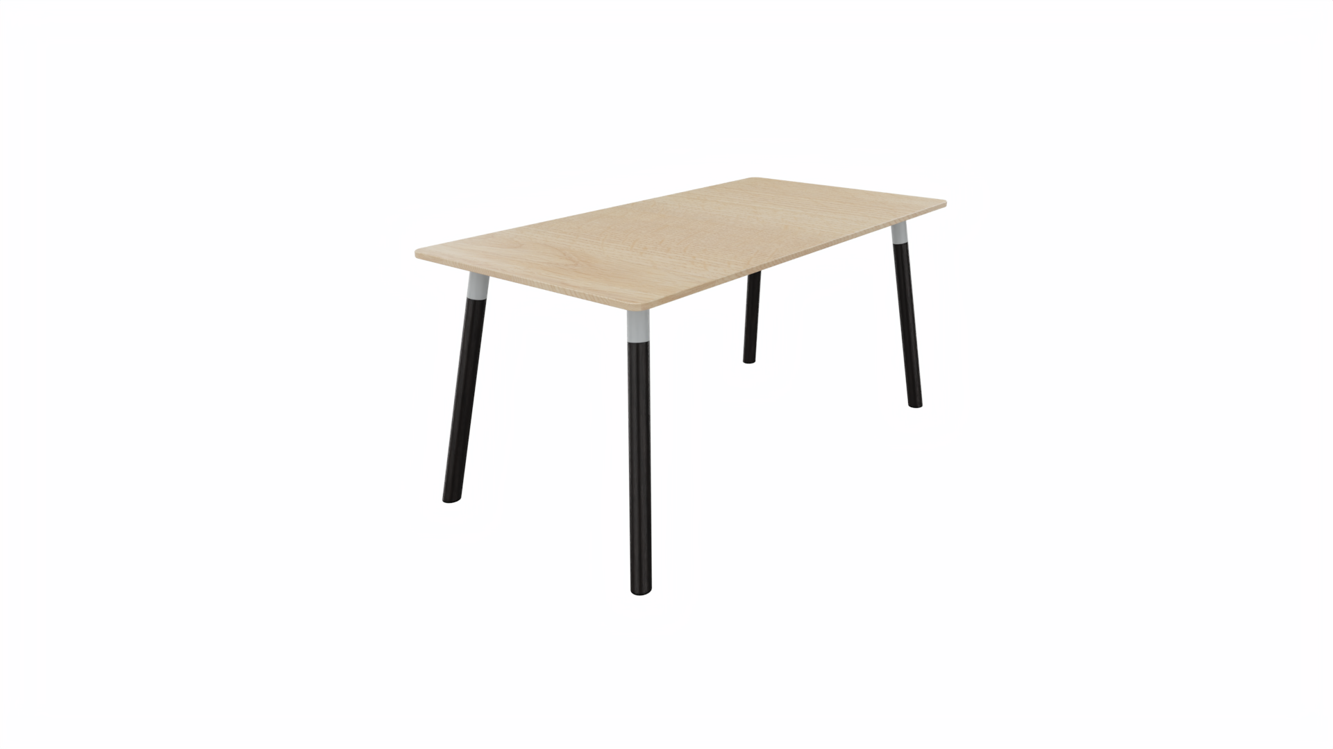 Tafel 8711 recht - 160 x 80 cm. - Alu - Eiken licht - Beuken donker afbeelding