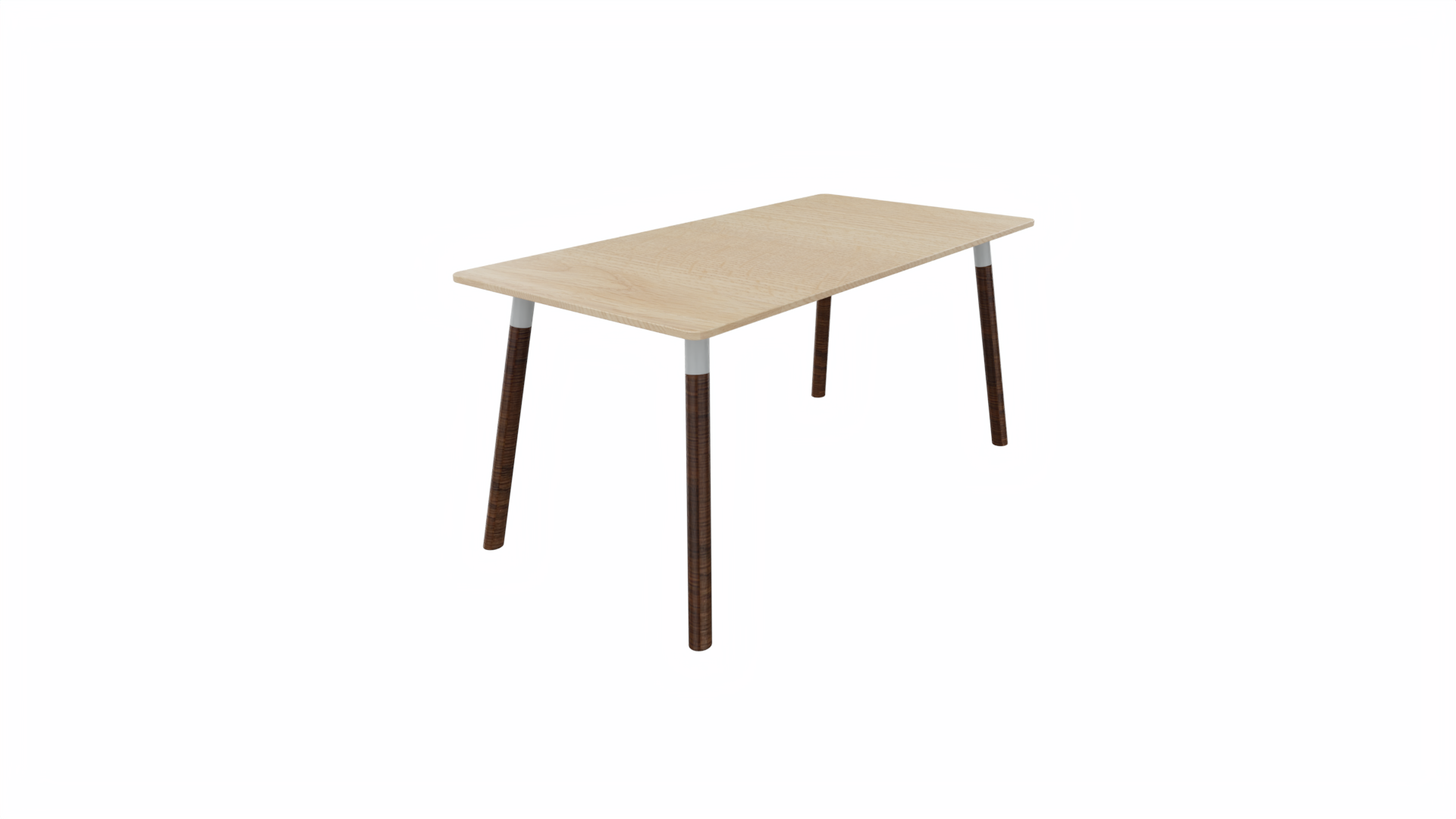 Tafel 8711 recht - 200 x 80 cm. - Alu - Eiken licht - Beuken wenge afbeelding