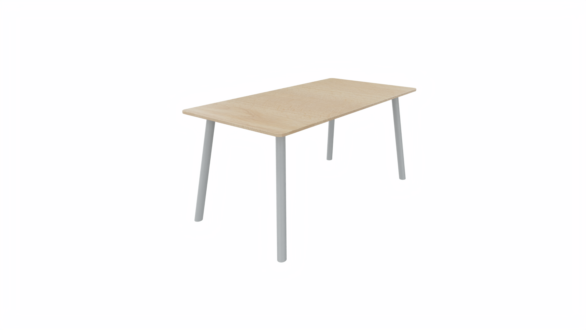 Tafel 8711 recht - 180 x 80 cm. - Alu - Eiken licht - Aluminium afbeelding