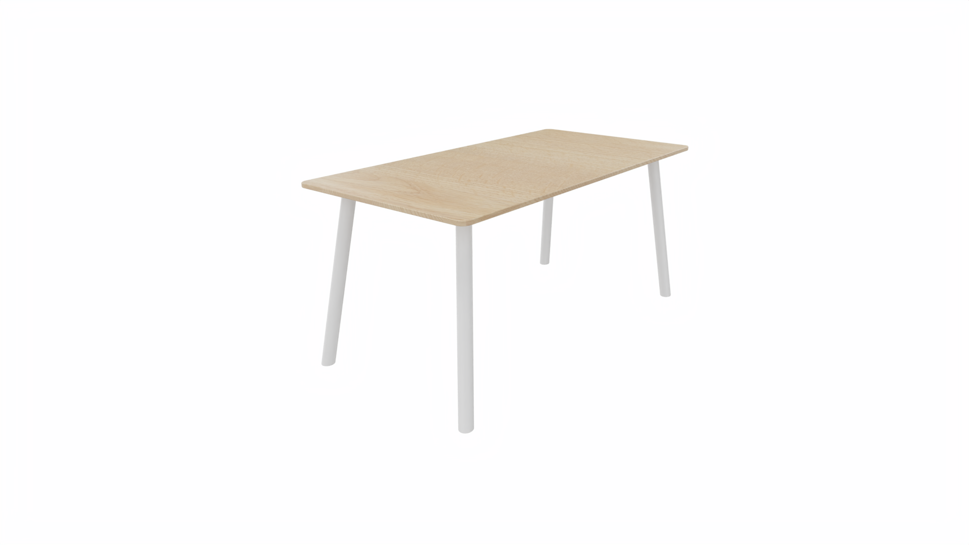 Tafel 8711 recht - 140 x 80 cm. - Wit - Eiken licht - Wit afbeelding