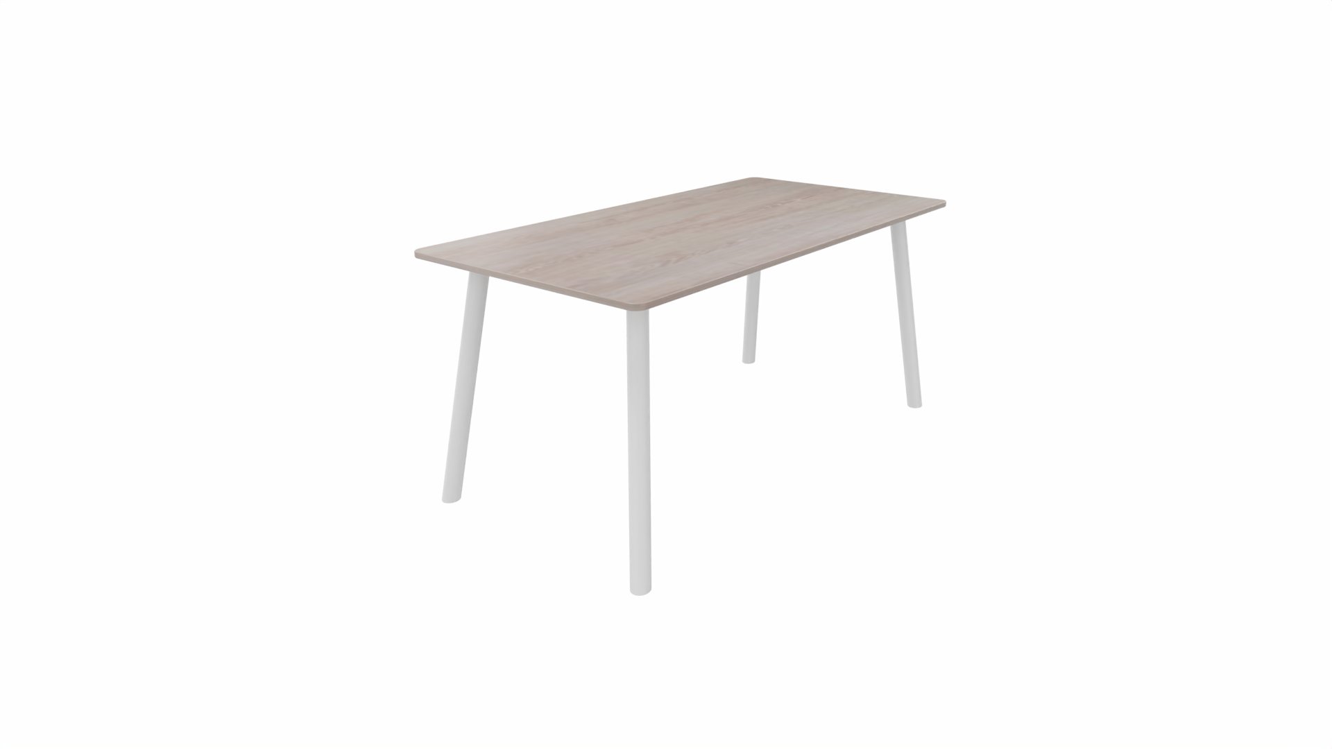 Tafel 8711 recht - 140 x 80 cm. - Wit - Eiken Robson - Wit afbeelding