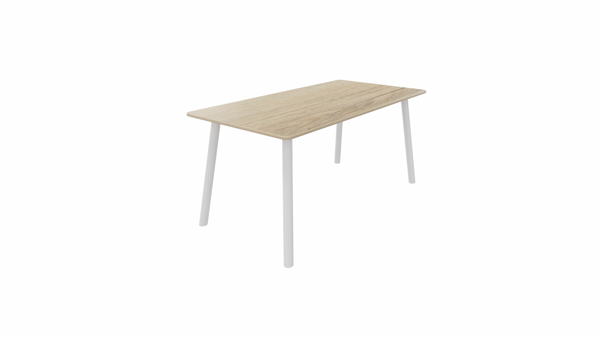Tafel 8711 recht - 140 x 80 cm. - Wit - Eiken YT49a - Wit afbeelding