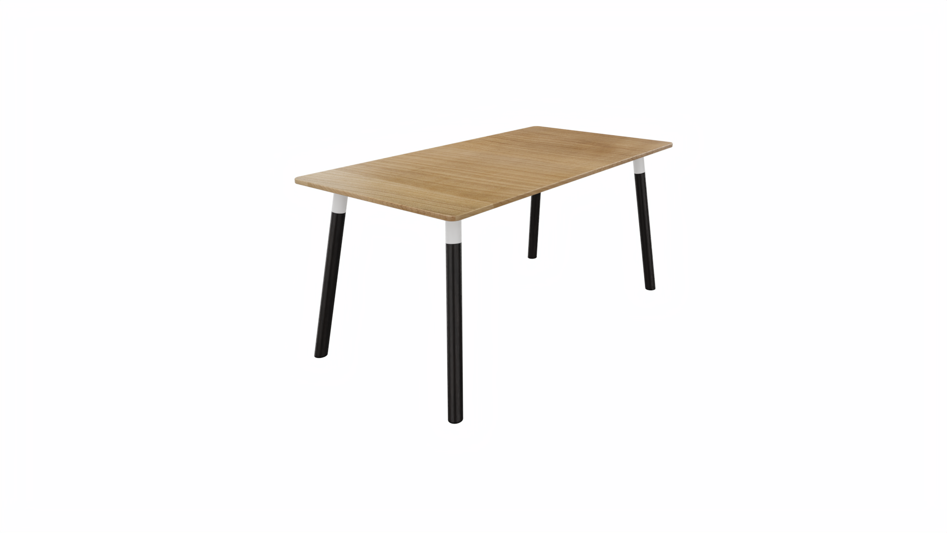 Tafel 8711 recht - 200 x 80 cm. - Wit - Toscaans noten - Beuken donker afbeelding