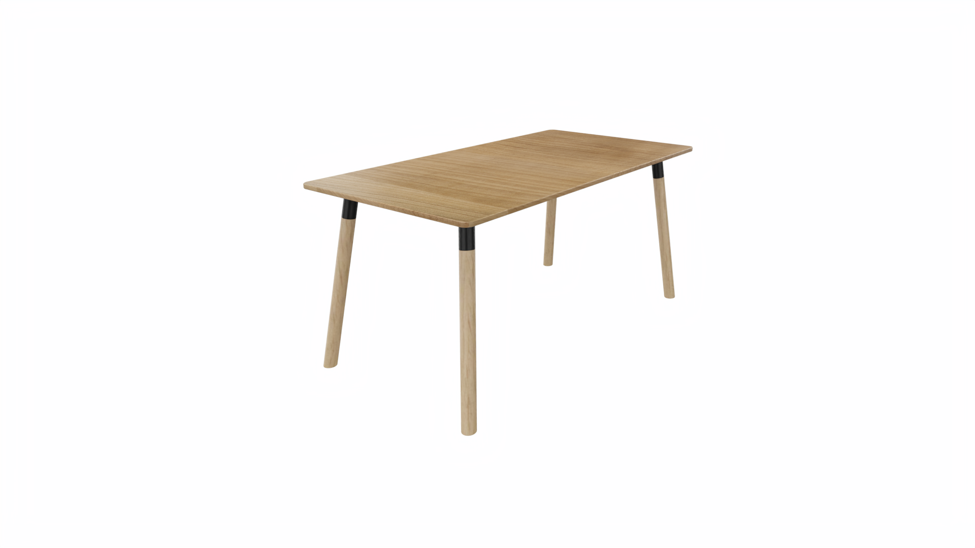 Tafel 8711 recht - 160 x 80 cm. - Zwart - Toscaans noten - Beuken naturel afbeelding