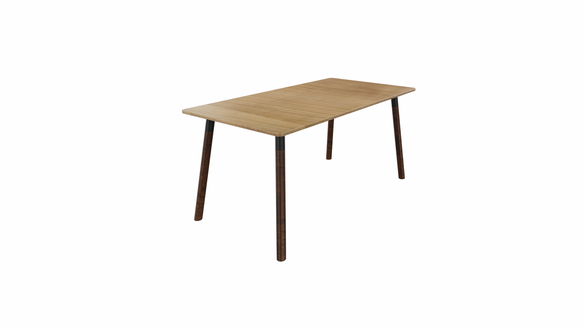 Tafel 8711 recht - 200 x 80 cm. - Zwart - Toscaans noten - Beuken wenge afbeelding