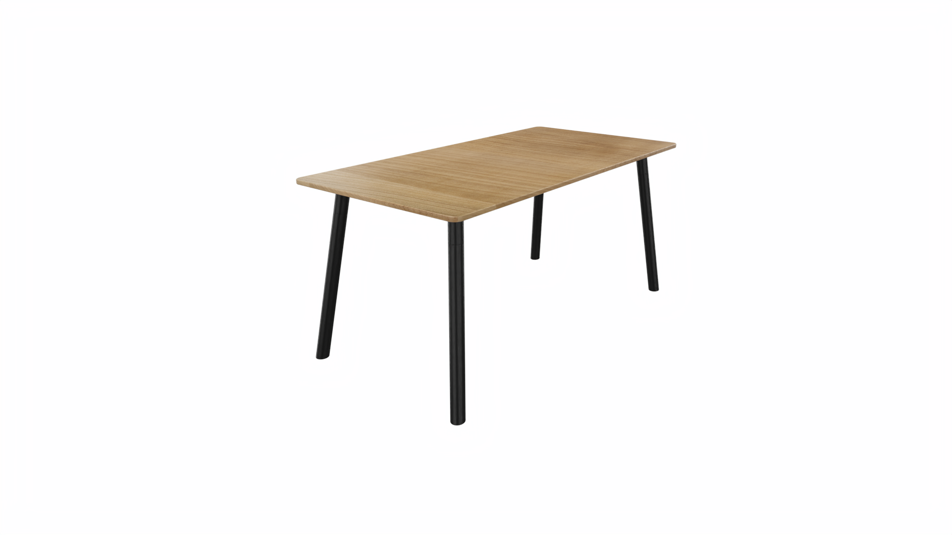 Tafel 8711 recht - 160 x 80 cm. - Zwart - Toscaans noten - Zwart afbeelding