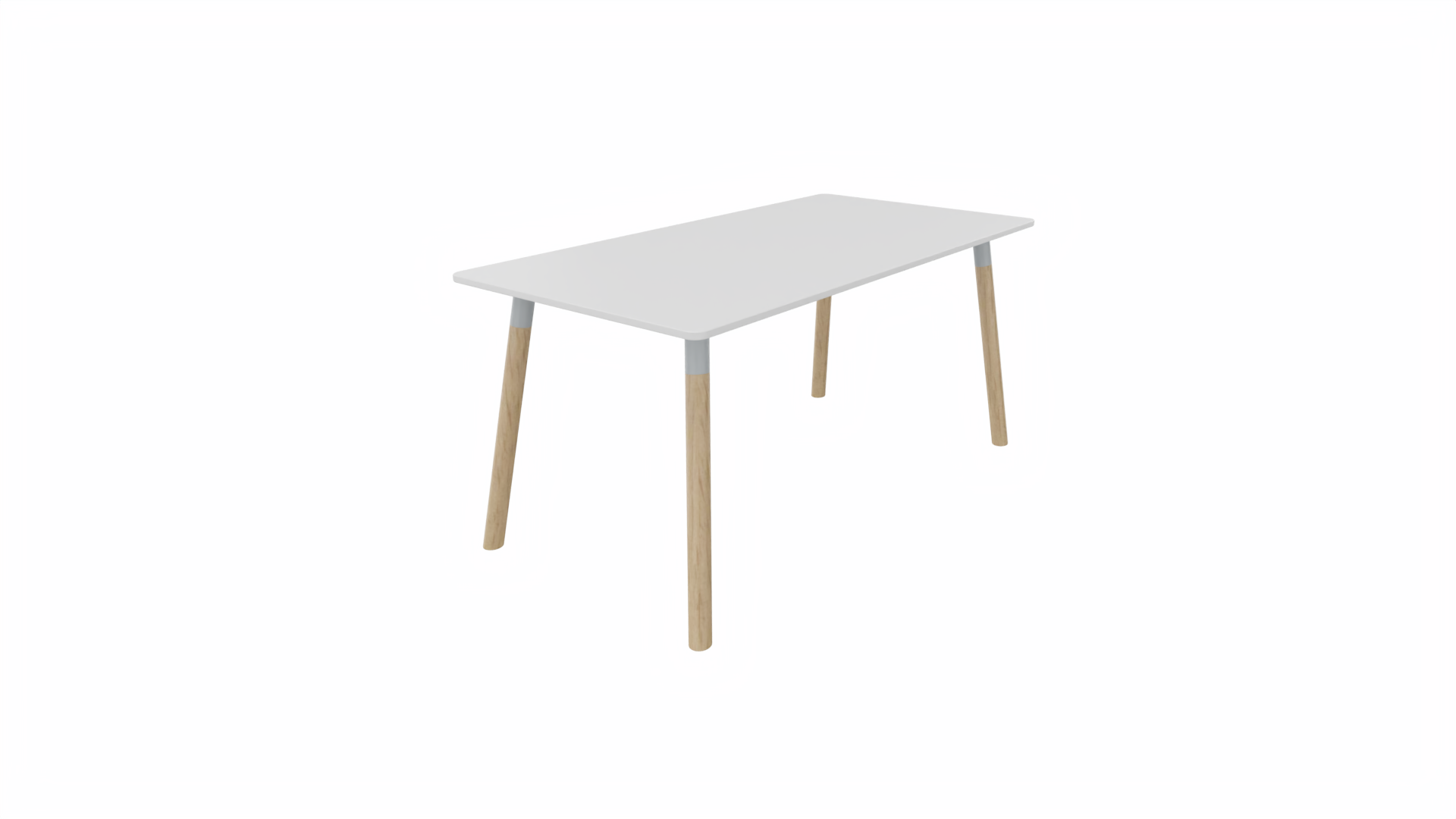 Tafel 8711 recht - 120 x 80 cm. - Alu - Wit - Beuken naturel afbeelding