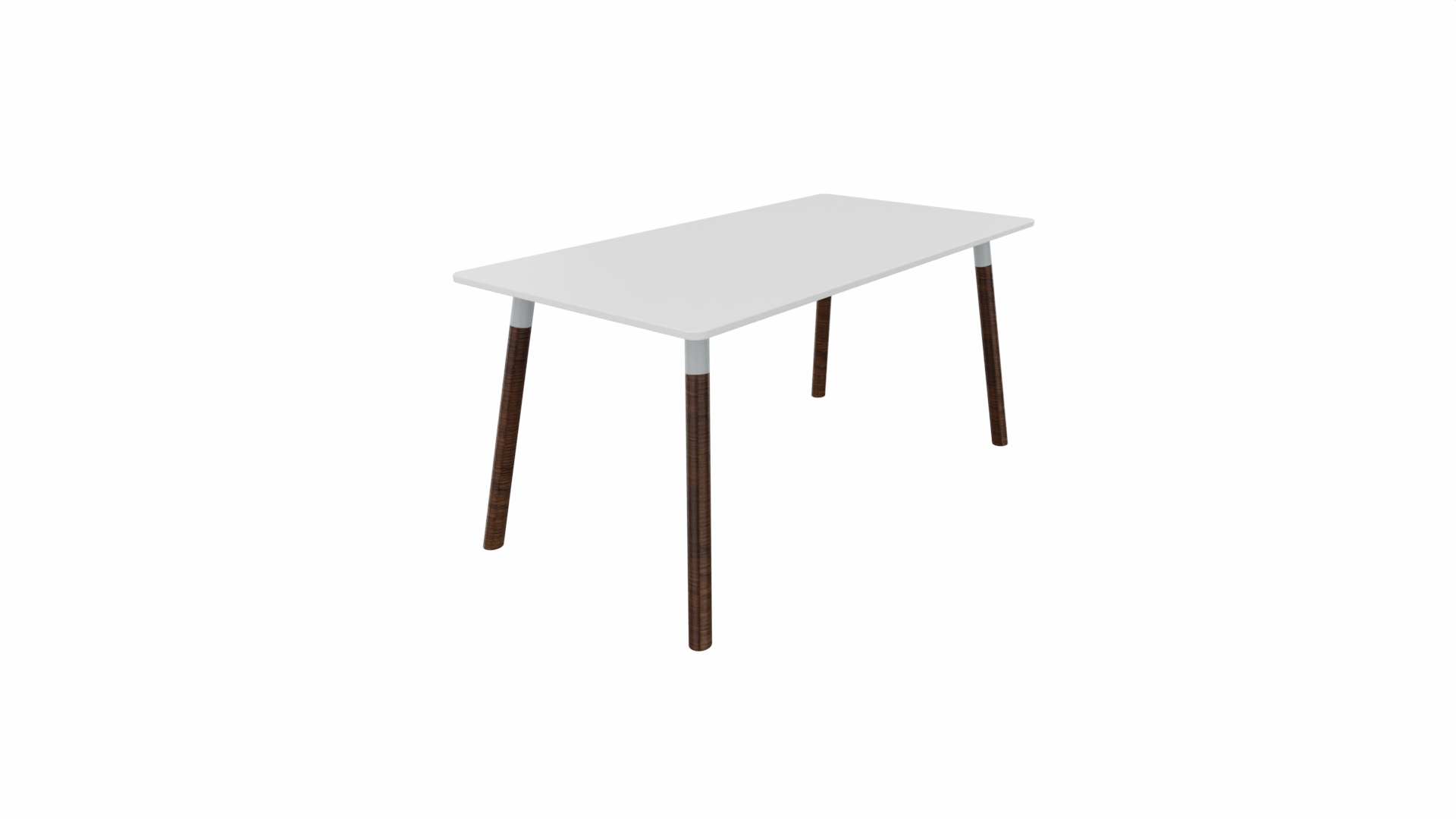 Tafel 8711 recht - 180 x 80 cm. - Alu - Wit - Beuken wenge afbeelding