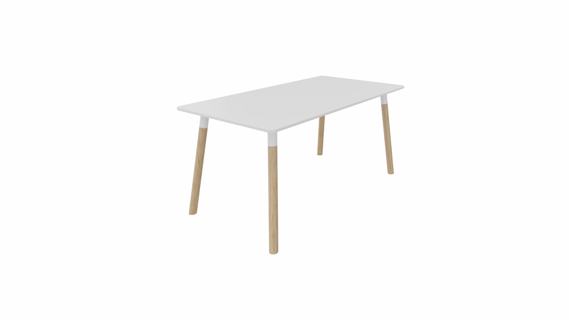 Tafel 8711 recht - 140 x 80 cm. - Wit - Wit - Beuken naturel afbeelding
