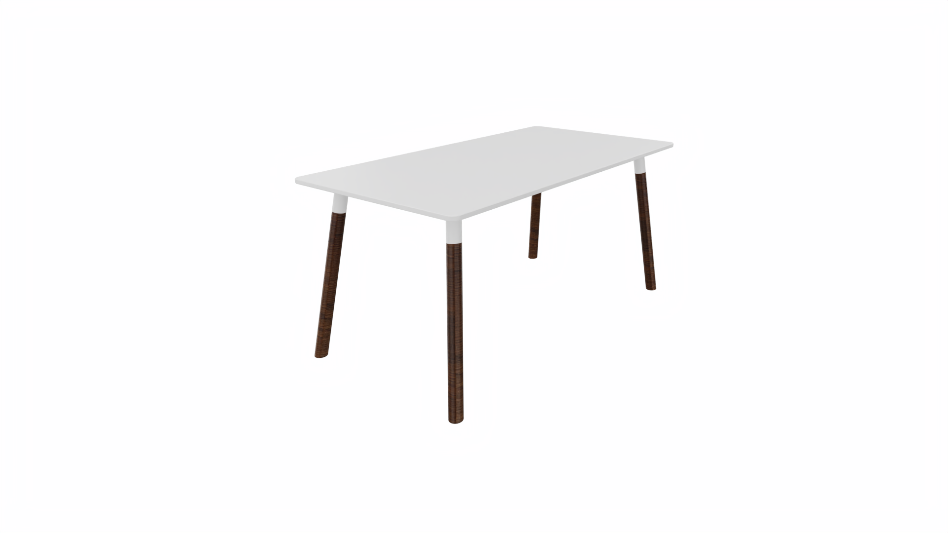 Tafel 8711 recht - 120 x 80 cm. - Wit - Wit - Beuken wenge afbeelding