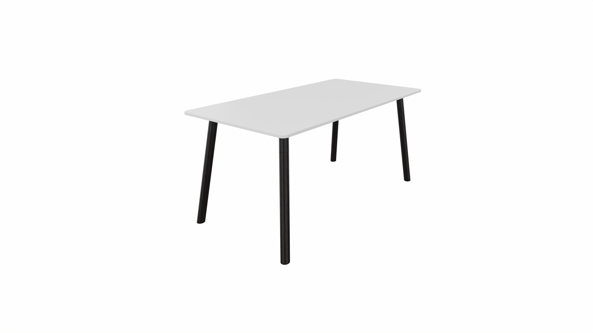 Tafel 8711 recht - 140 x 80 cm. - Zwart - Wit - Beuken donker afbeelding