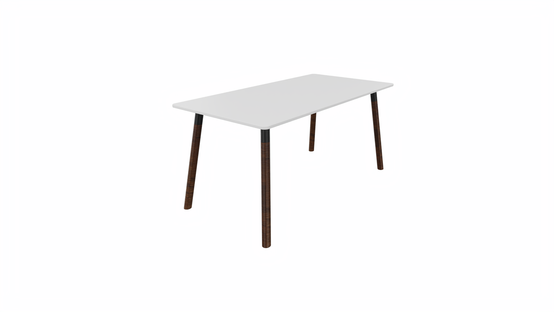 Tafel 8711 recht - 140 x 80 cm. - Zwart - Wit - Beuken wenge afbeelding