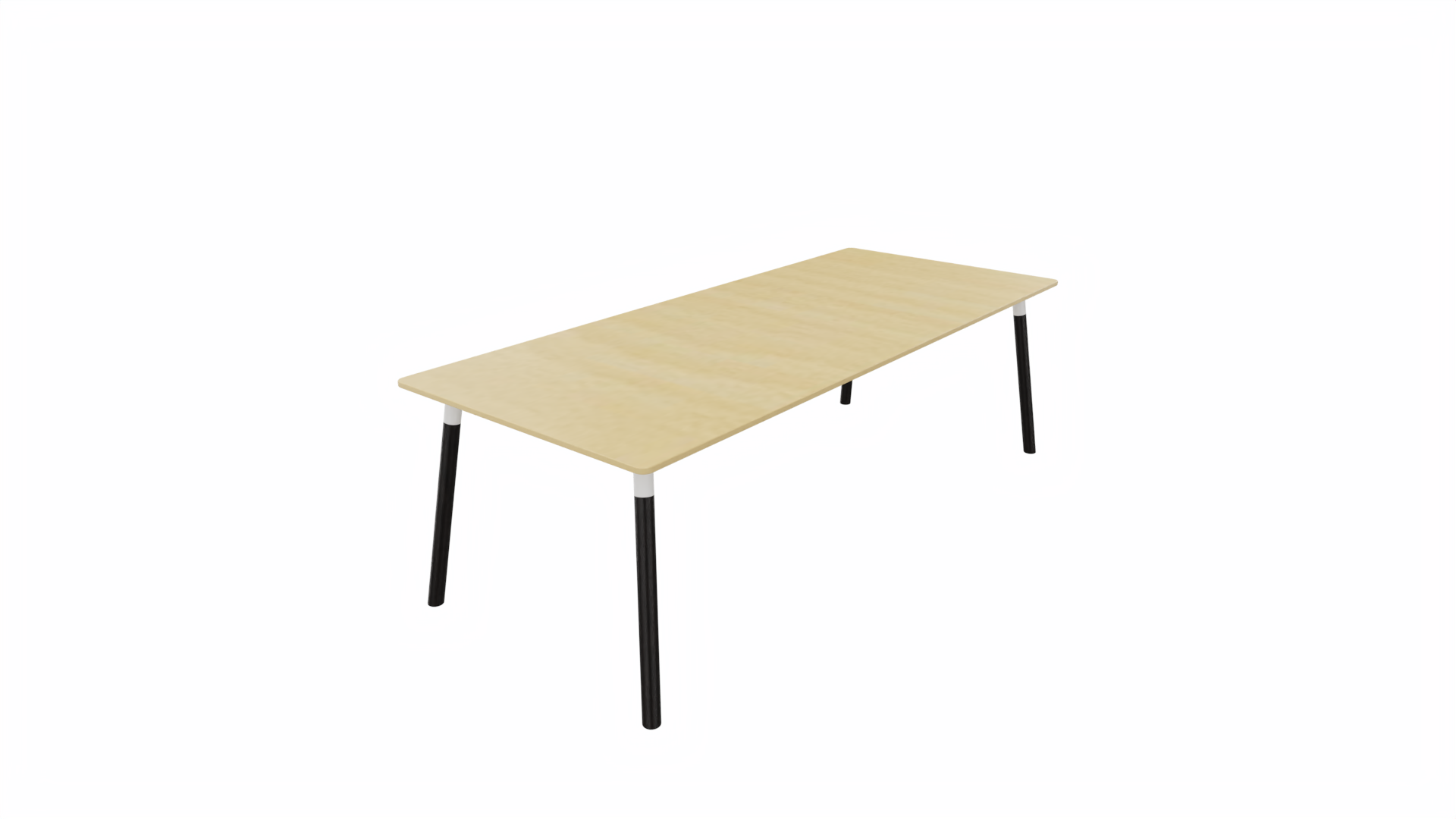 Tafel 8811 recht - 240 x 100 cm. - Wit - Beuken - Beuken donker afbeelding