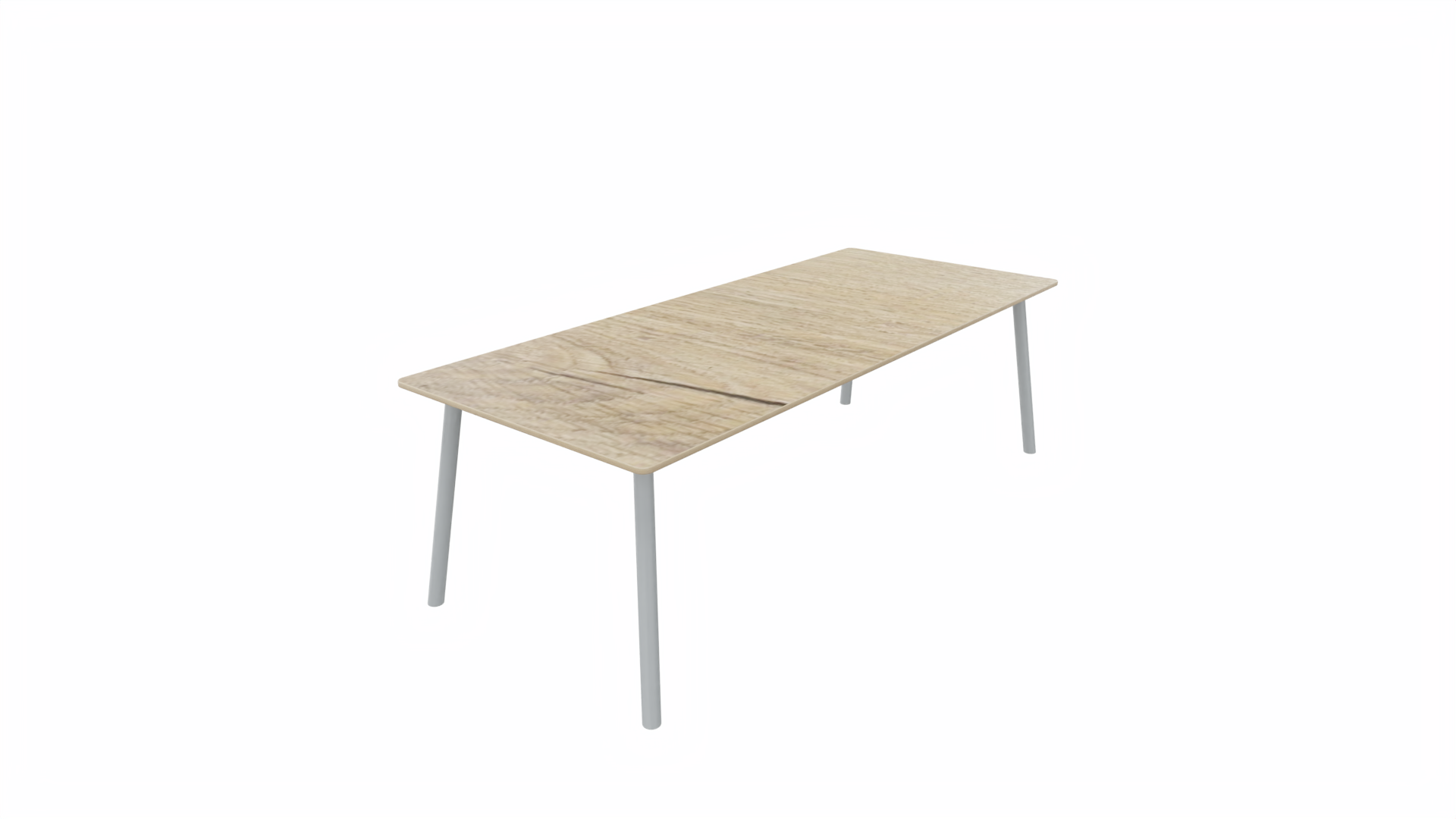 Tafel 8811 recht - 200 x 100 cm. - Alu - Eiken YT49a - Aluminium afbeelding