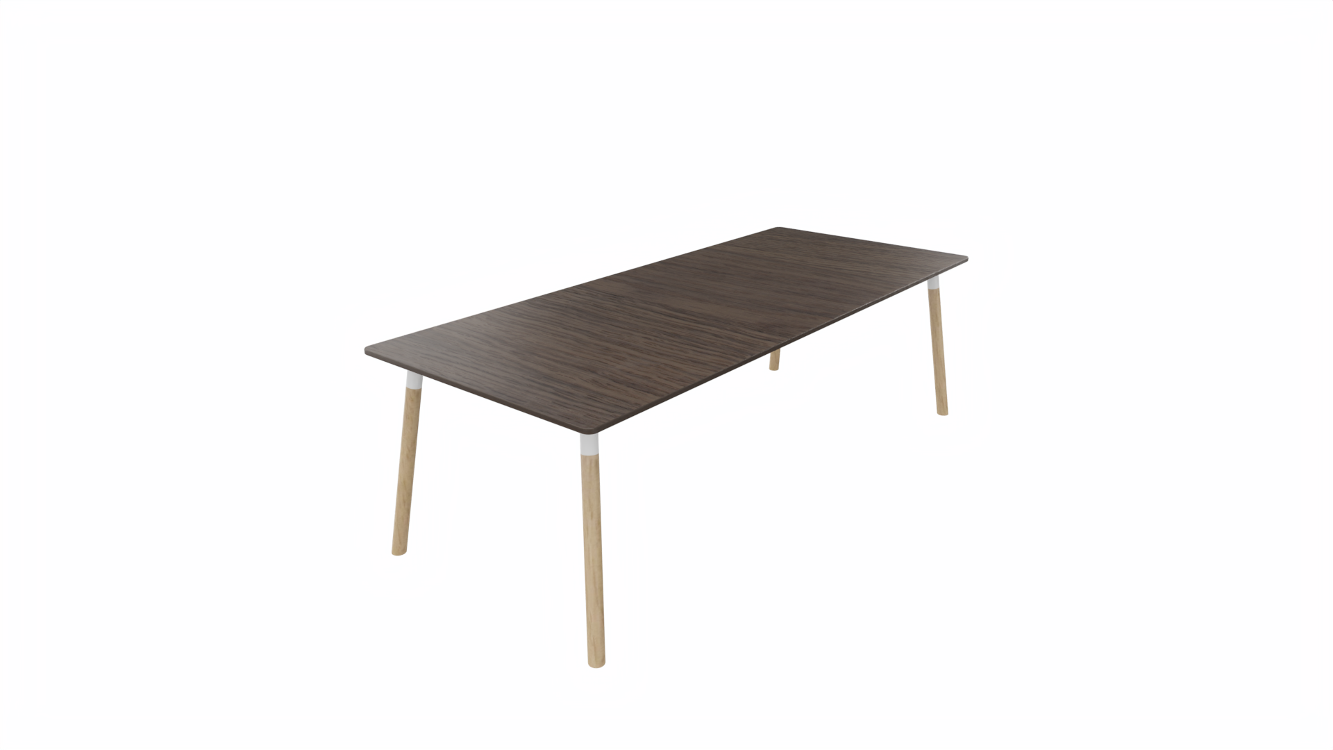 Tafel 8811 recht - 200 x 100 cm. - Wit - Eiken donker - Beuken naturel afbeelding