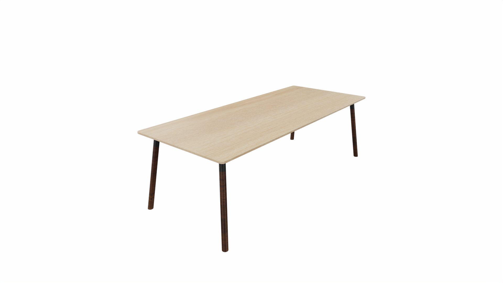 Tafel 8811 recht - 200 x 100 cm. - Zwart - Eiken licht - Beuken wenge afbeelding