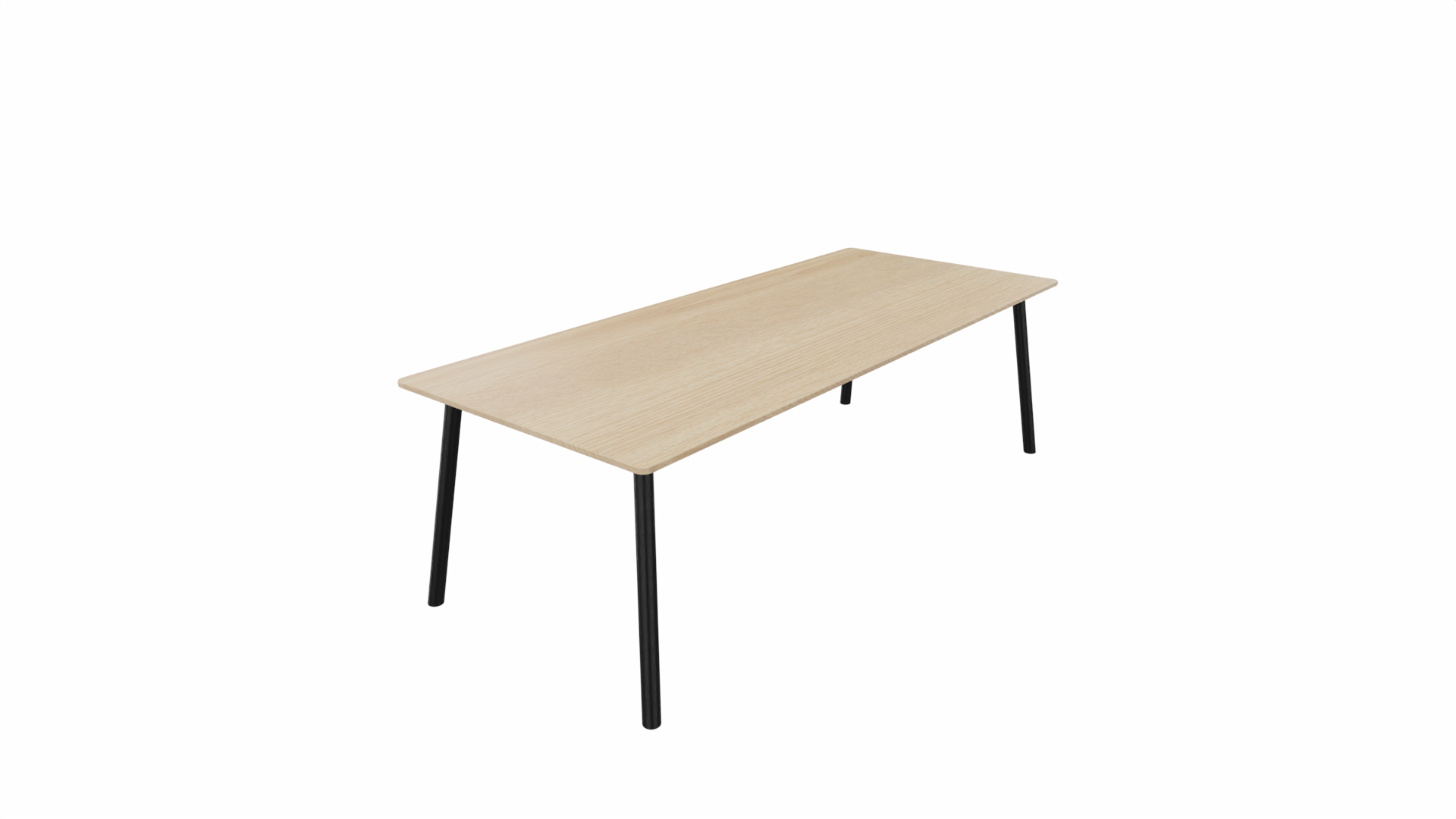 Tafel 8811 recht - 240 x 100 cm. - Zwart - Eiken licht - Zwart afbeelding