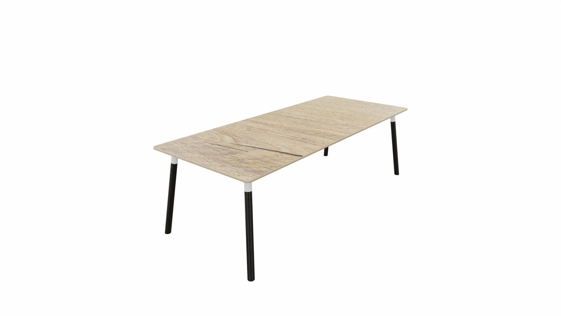 Tafel 8811 recht - 200 x 100 cm. - Wit - Eiken YT49a - Beuken donker afbeelding