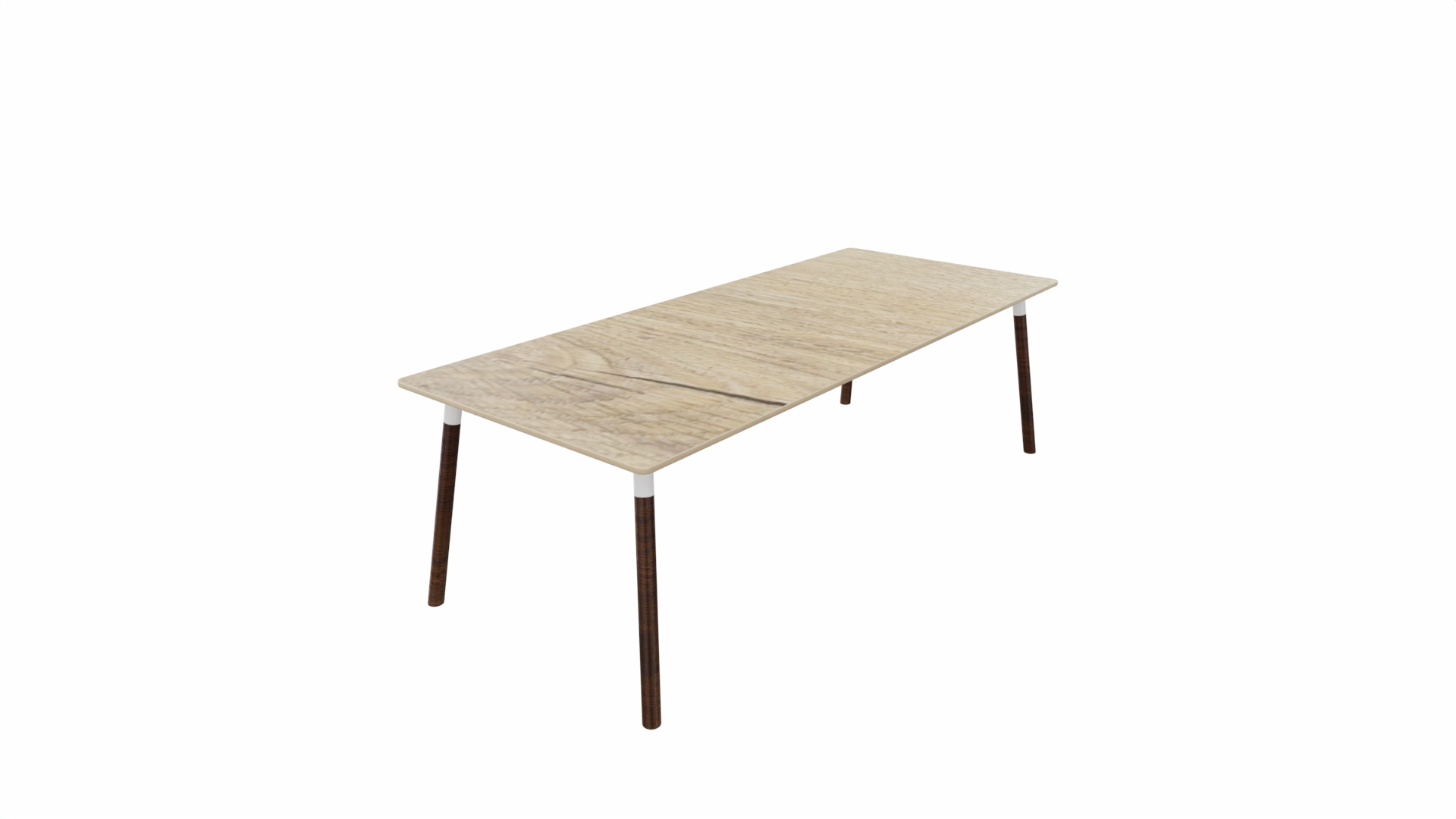 Tafel 8811 recht - 240 x 100 cm. - Wit - Eiken YT49a - Beuken wenge afbeelding