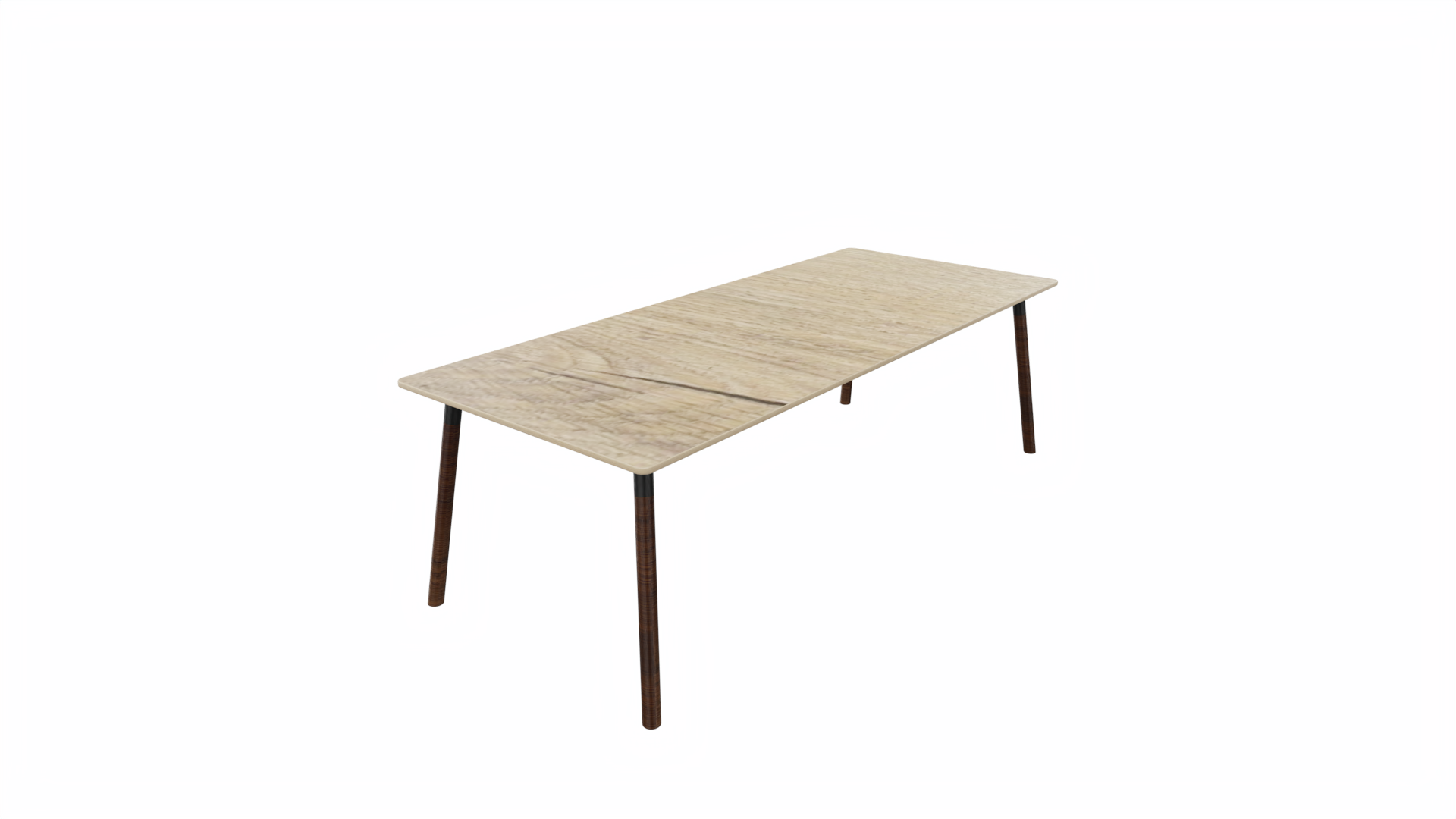 Tafel 8811 recht - 200 x 100 cm. - Zwart - Eiken YT49a - Beuken wenge afbeelding