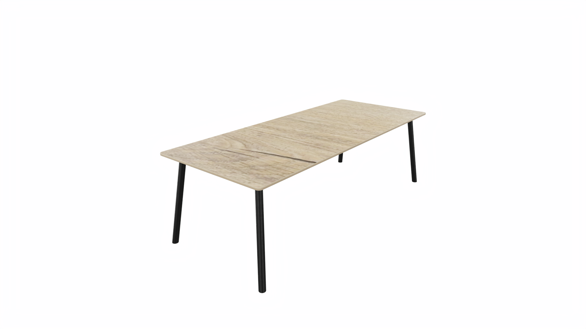 Tafel 8811 recht - 240 x 100 cm. - Zwart - Eiken YT49a - Zwart afbeelding