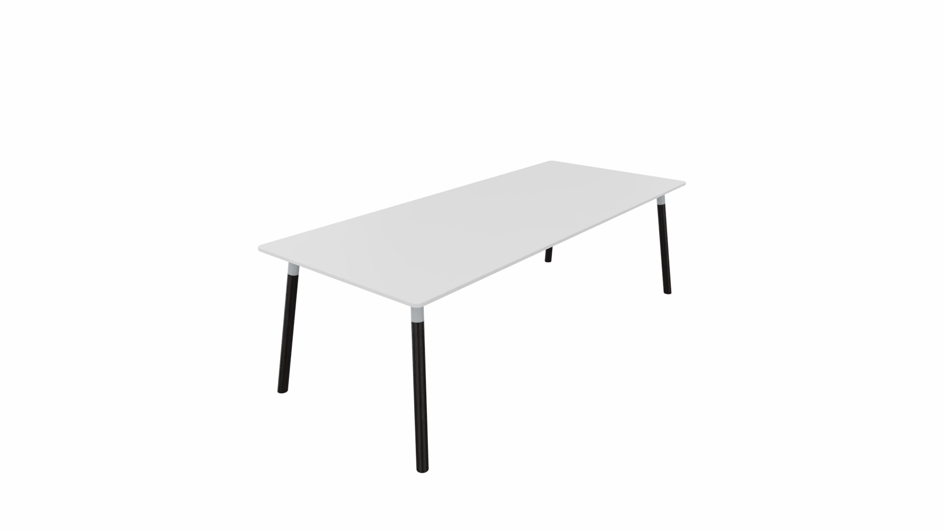 Tafel 8811 recht - 240 x 100 cm. - Alu - Wit - Beuken donker afbeelding