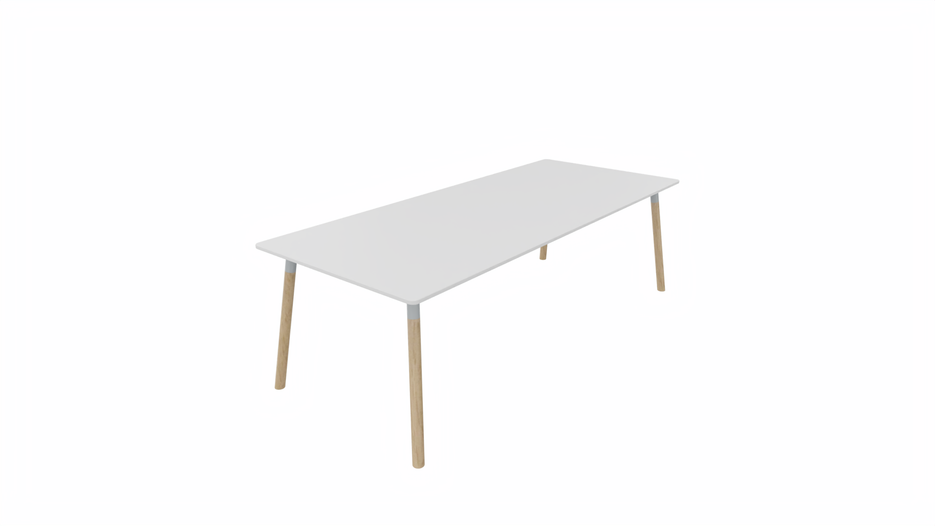 Tafel 8811 recht - 200 x 100 cm. - Alu - Wit - Beuken naturel afbeelding