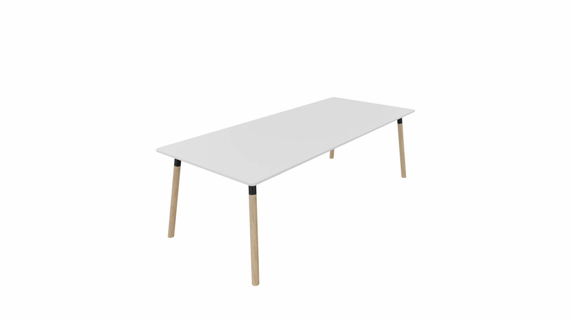 Tafel 8811 recht - 200 x 100 cm. - Zwart - Wit - Beuken naturel afbeelding