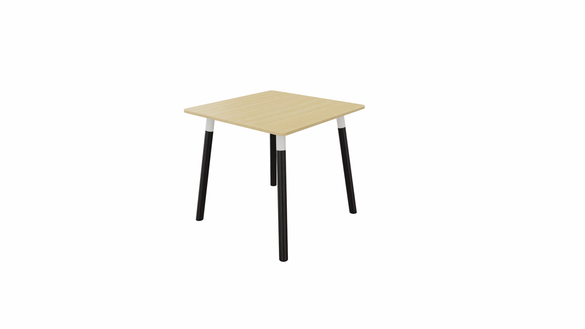 Tafel 8611 vierkant - 120 x 120 cm. - Wit - Beuken - Beuken donker afbeelding
