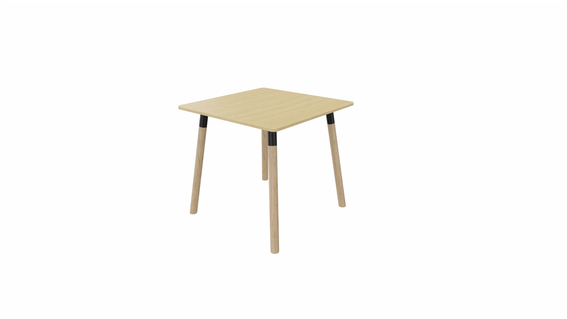 Tafel 8611 vierkant - 80 x 80 cm. - Zwart - Beuken - Beuken naturel afbeelding