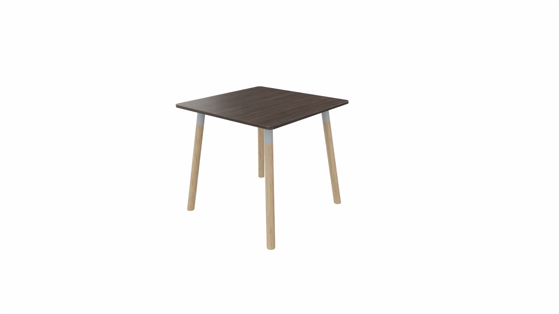 Tafel 8611 vierkant - 80 x 80 cm. - Alu - Eiken donker - Beuken naturel